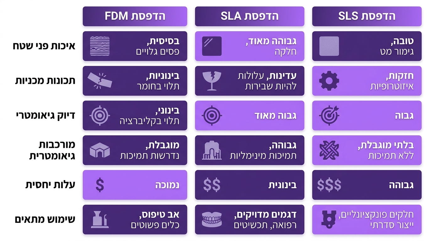 טכנולוגיות הדפסת תלת מימד