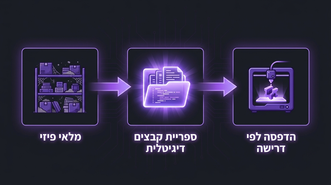 מחסן דיגיטלי של קבצי חלפים לייצור לפי דרישה